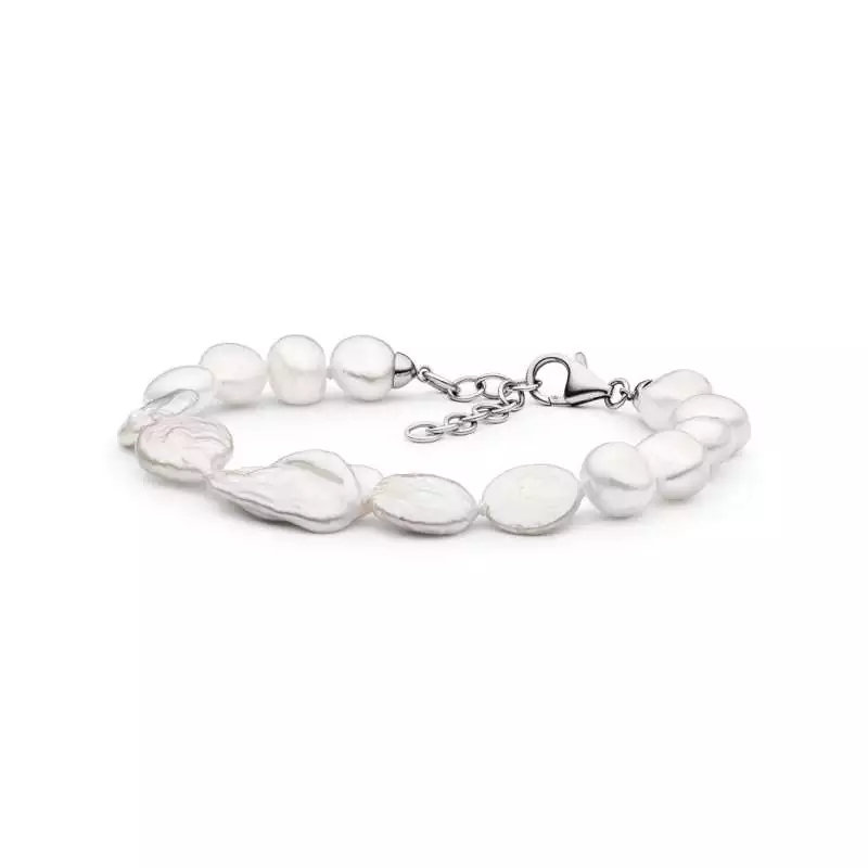 Perlenschmuck Set - Klassisch elegant - Perlenohringe weiß und Perlenkette weiß Bild 4